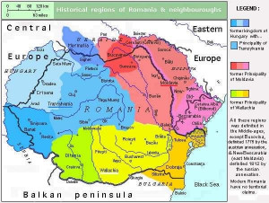 Harta cu provinciile istorice românești întregi